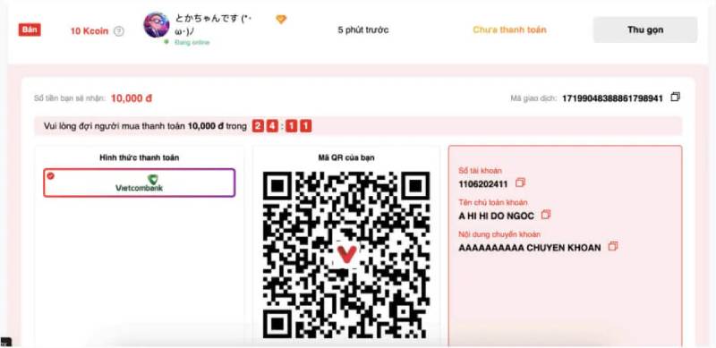 Hướng Dẫn Giao Dịch P2P Tại Rikbet: Mua, Bán Kcoin Dễ Dàng 6 thanh toan kcoin