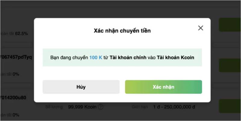 Hướng Dẫn Giao Dịch P2P Tại Rikbet: Mua, Bán Kcoin Dễ Dàng 3 xac nhan chuyen tien rikbet